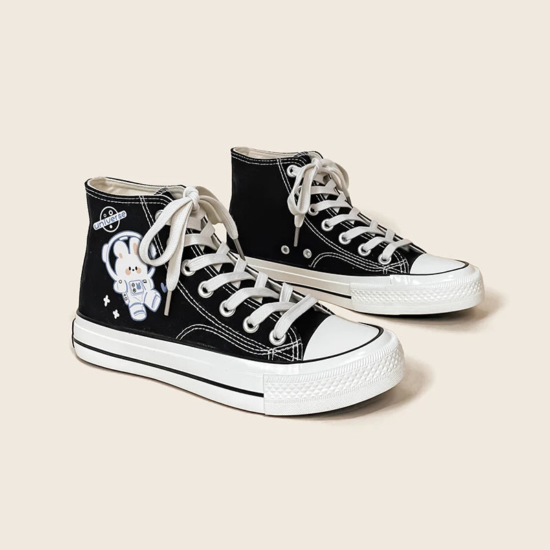 Astronaut Rabbit Lace Up Canvas Shoes - Image 4
