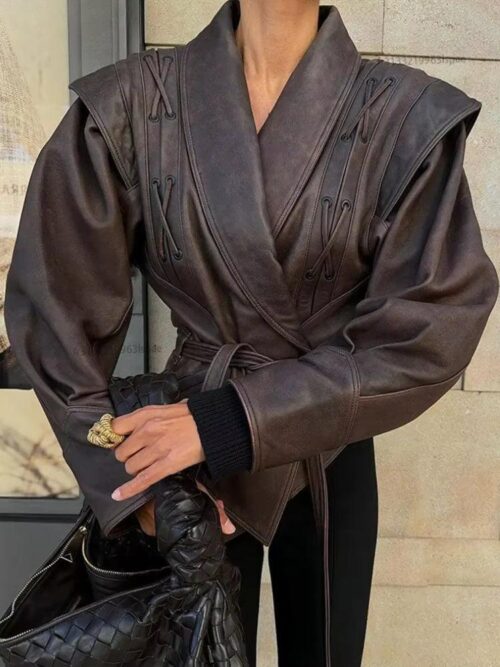 Asymmetric Faux Leather Jacket