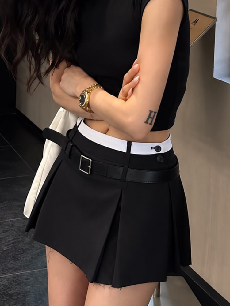 Belted Pleated Skirt - Image 6