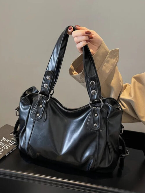 Faux Leather Shoulder Bag