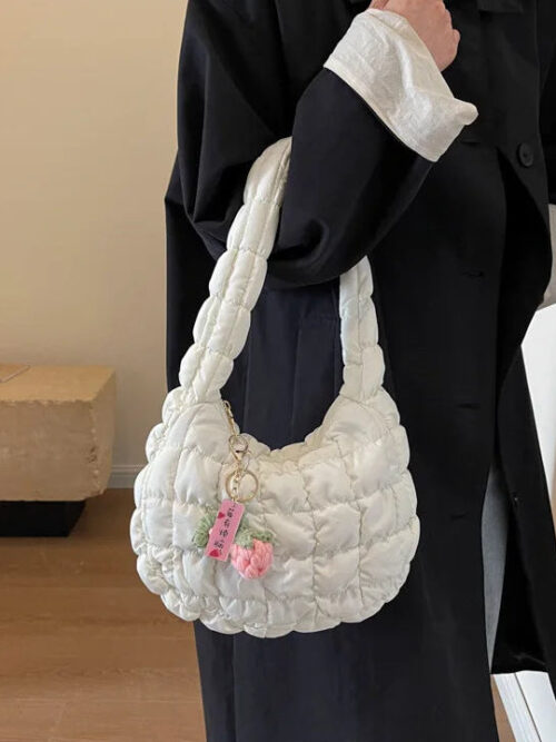 Floral Charm Puffer Bag