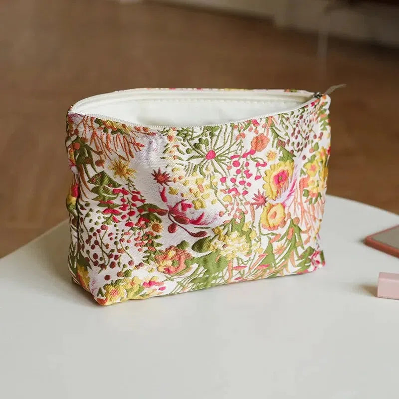Floral Embroidered Makeup Bag - Image 4