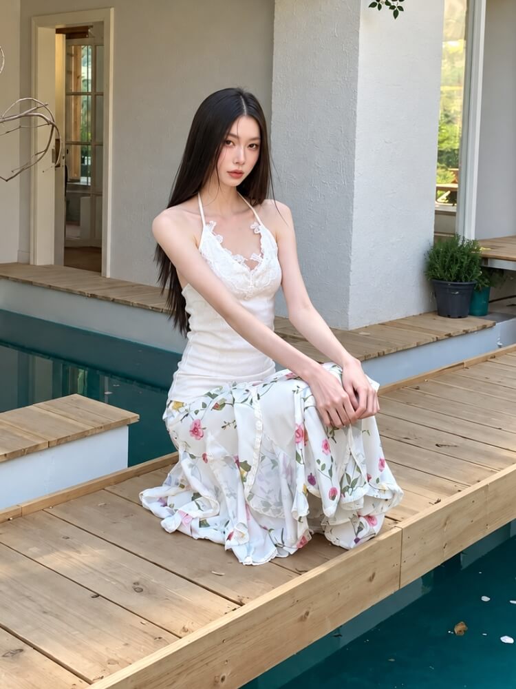 Floral Ruffle Midi Skirt - Image 5