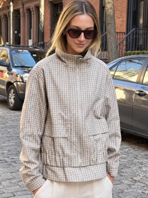 Gingham Zip Jacket