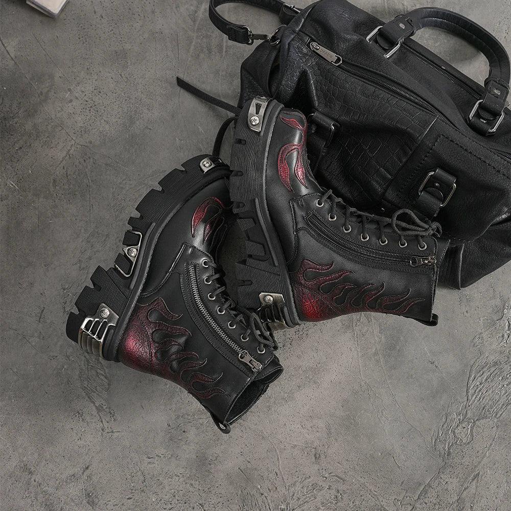 Goth Chunky Platform Boots - Image 3