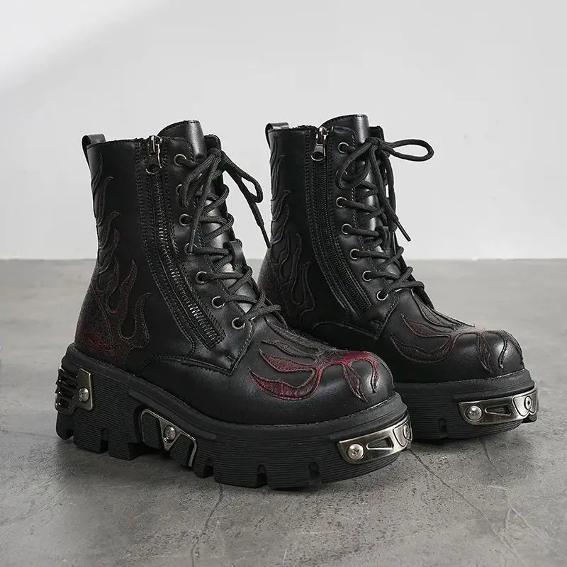 Goth Chunky Platform Boots - Image 4