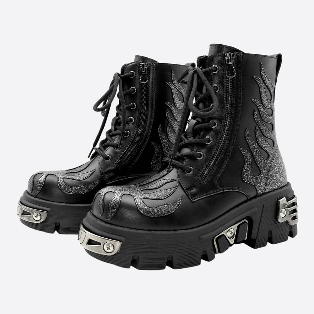 Goth Chunky Platform Boots - Image 6