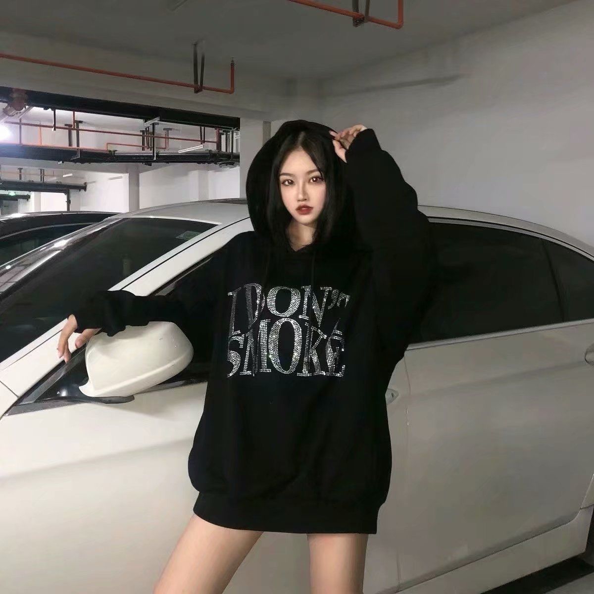 I Don't Smoke Rhinestone Hoodie - Image 5