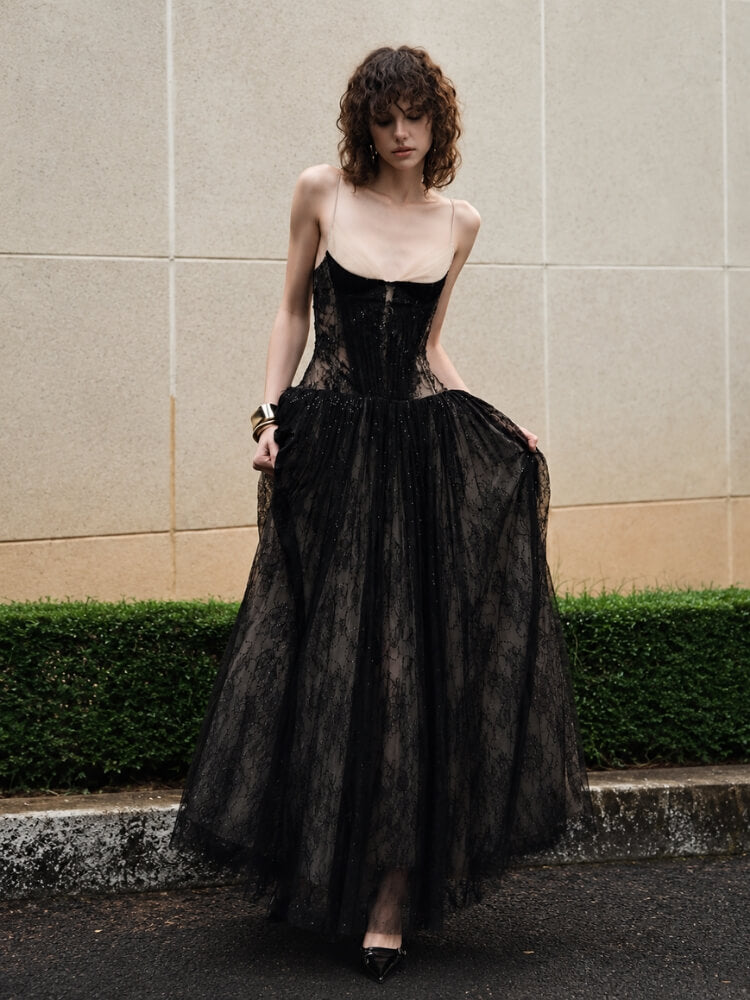 Lace Tulle Maxi Dress - Image 6