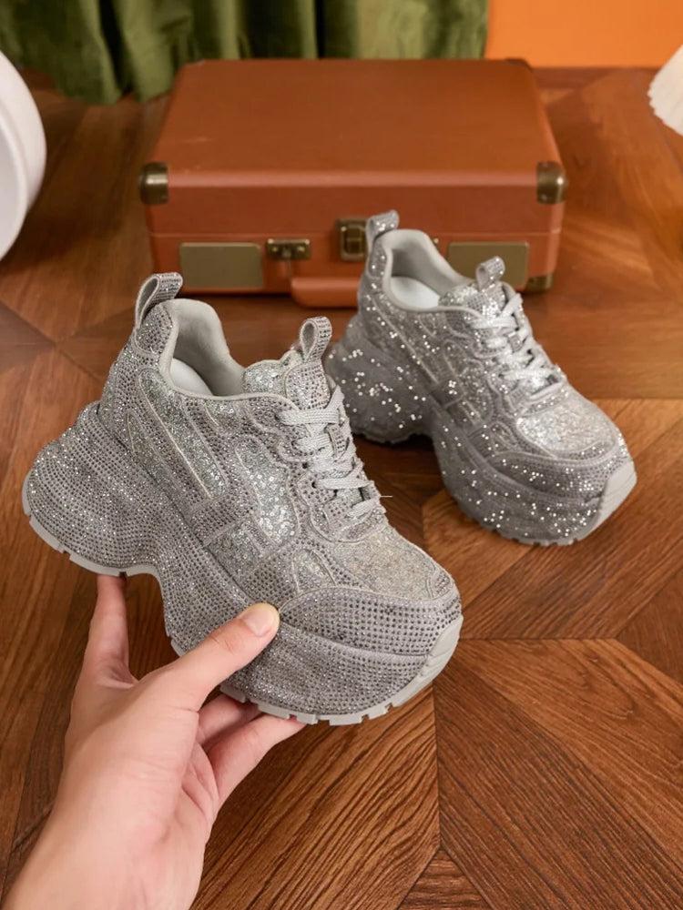 Rhinestone Platform Sneakers - Image 4