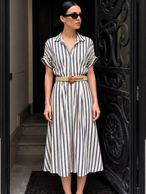 Riviera Stripe Midi Dress