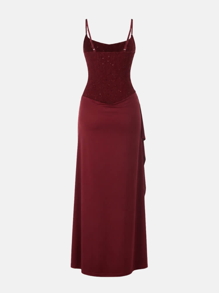 Ruched Satin Maxi Dress - Image 4