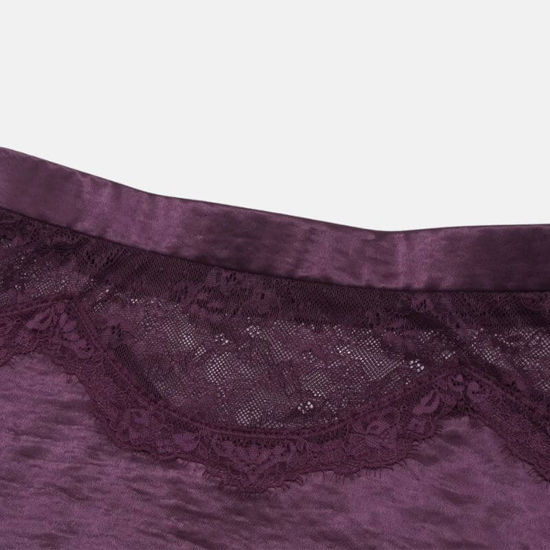 Satin Halter Top & Lace Skirt Two Piece Set - Image 7
