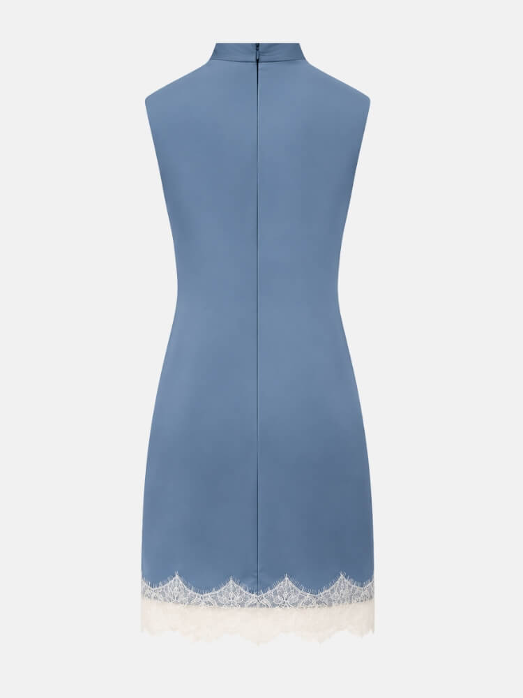 Satin Lace Mini Dress - Image 6