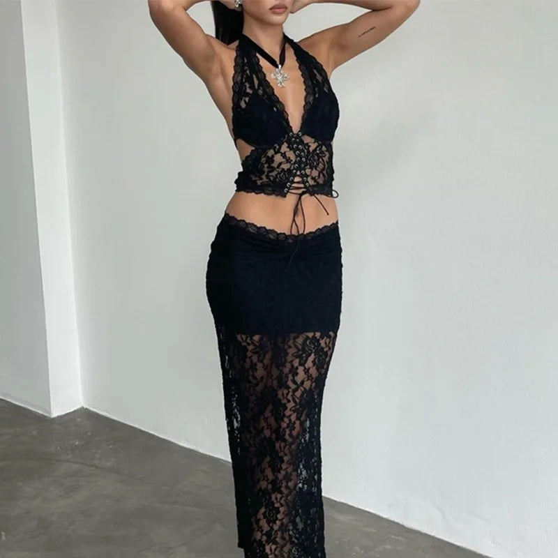 Sheer Lace Two Piece Set - Image 4