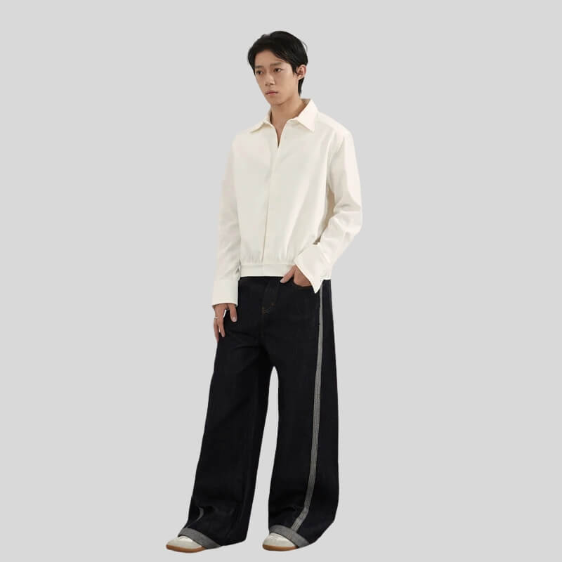 Side Stripe Wide Jeans