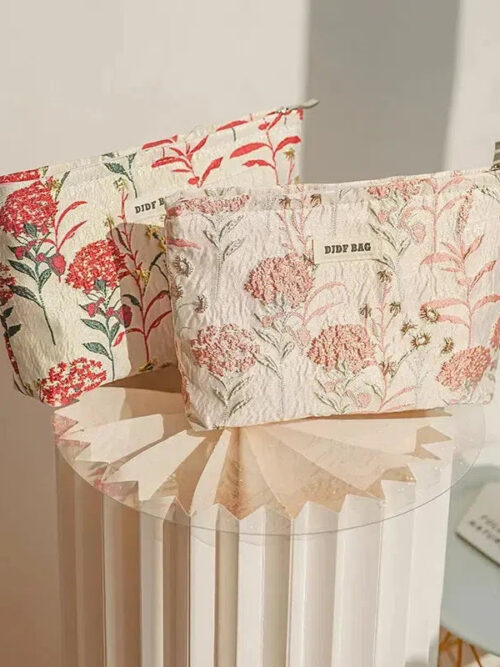 Soft Girl Floral Makeup Bag