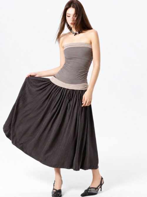 Strapless Earthy Maxi Dress