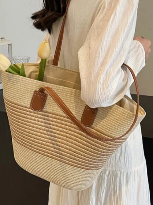 Summer Straw Tote Bag
