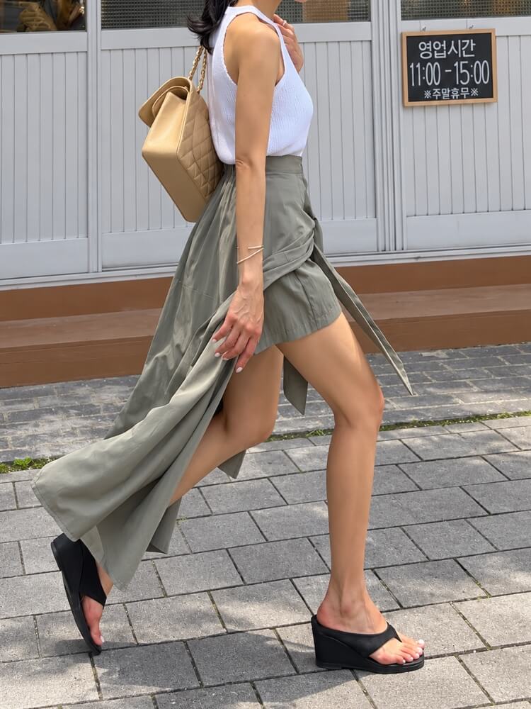 Tie Waist Midi Skirt - Image 7