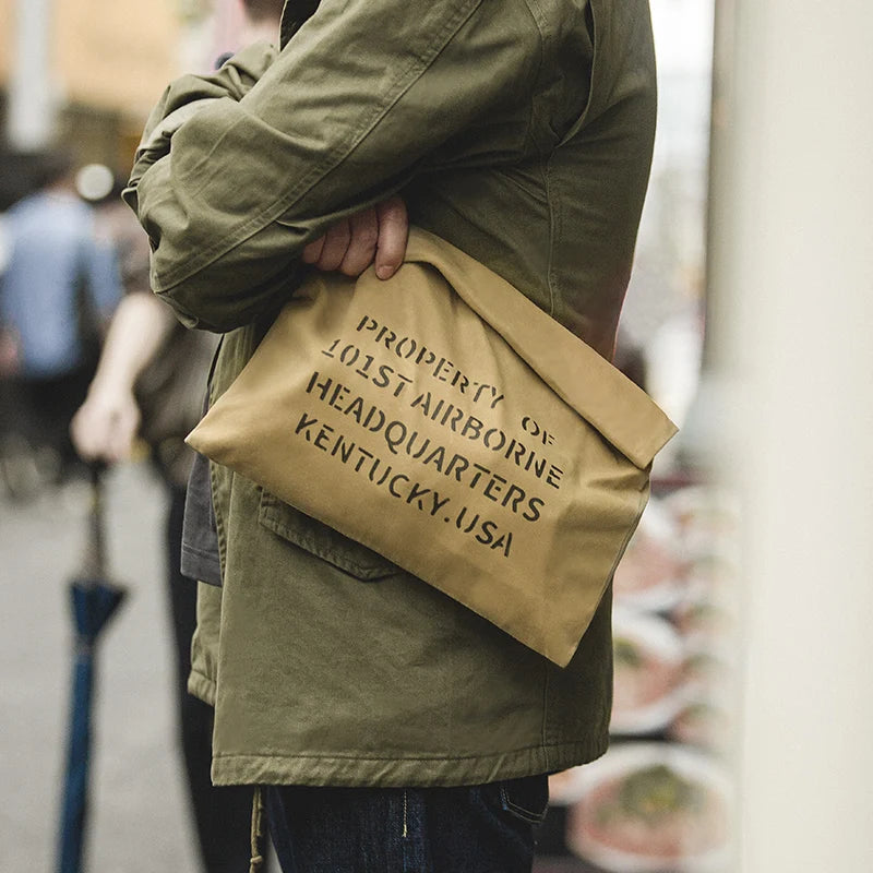 Waxed Canvas Clutch Bag - Image 3