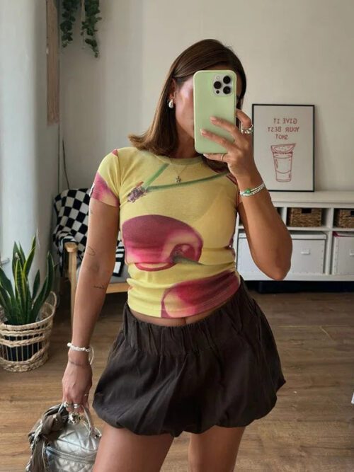 Y2K Cherry Baby Tee