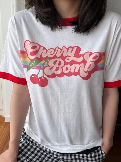 Y2K Cherry Bomb Ringer Tee