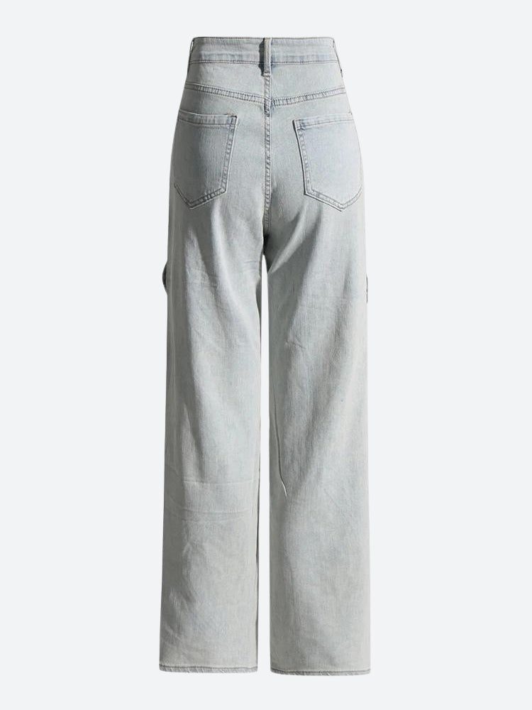 Y2K Cut Out Patch Denim Jeans - Image 6
