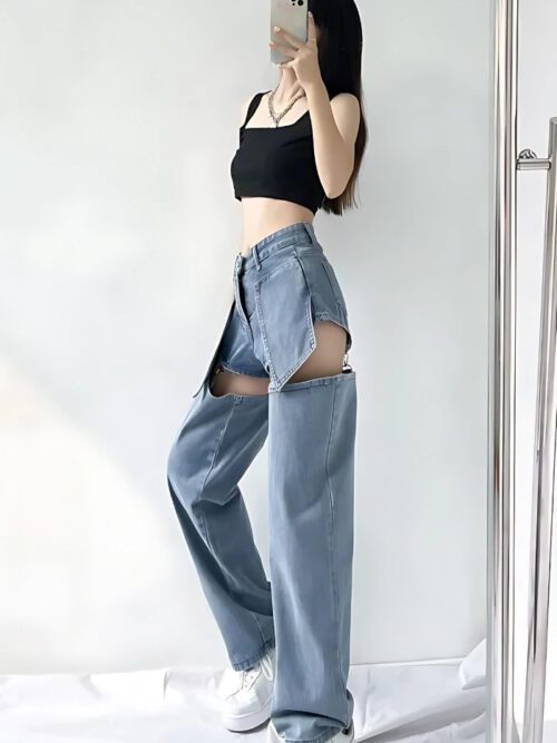 Y2K Detachable Straight Leg Jeans