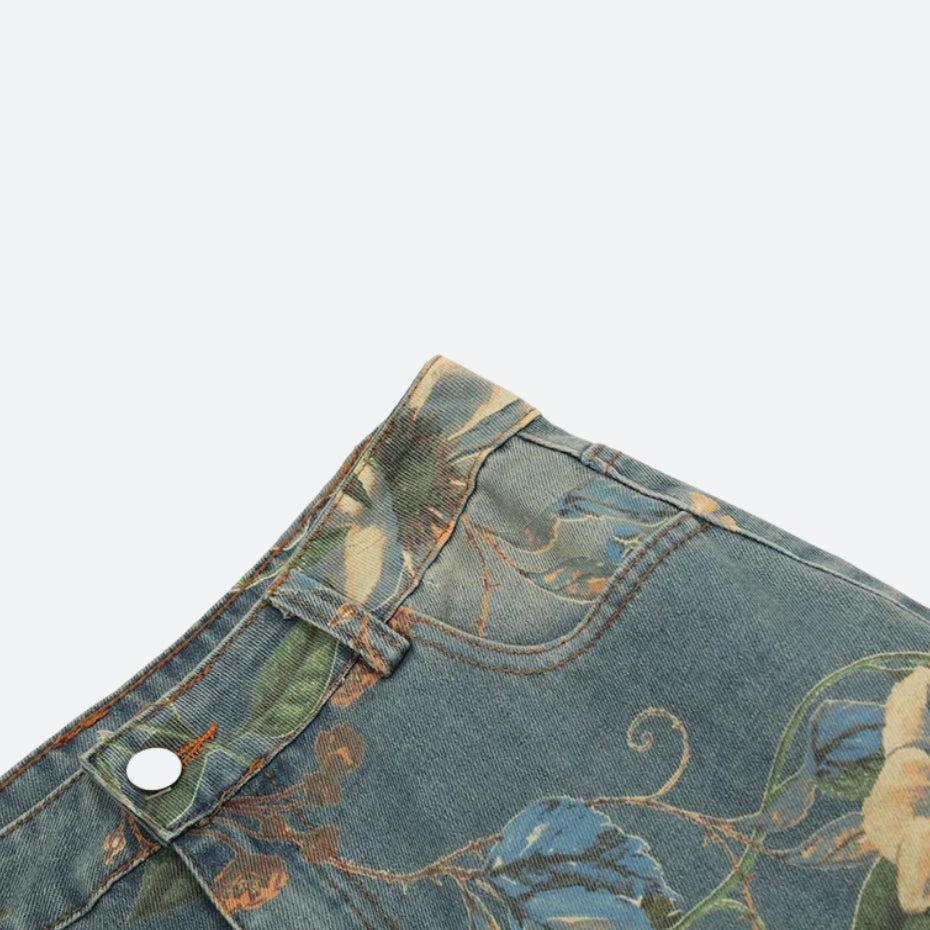 Y2K Floral Wide Leg Jeans - Image 3