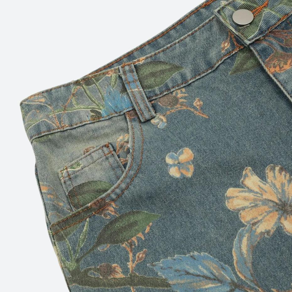 Y2K Floral Wide Leg Jeans - Image 4