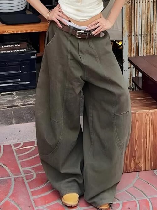 Y2K Green Baggy Cargo Pants