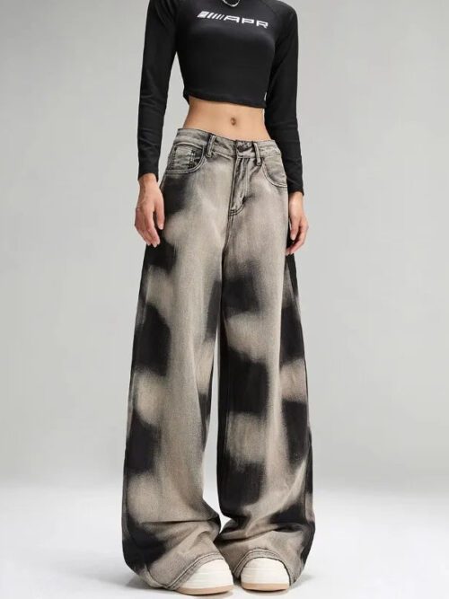 Y2K Grunge Sprayed Jeans