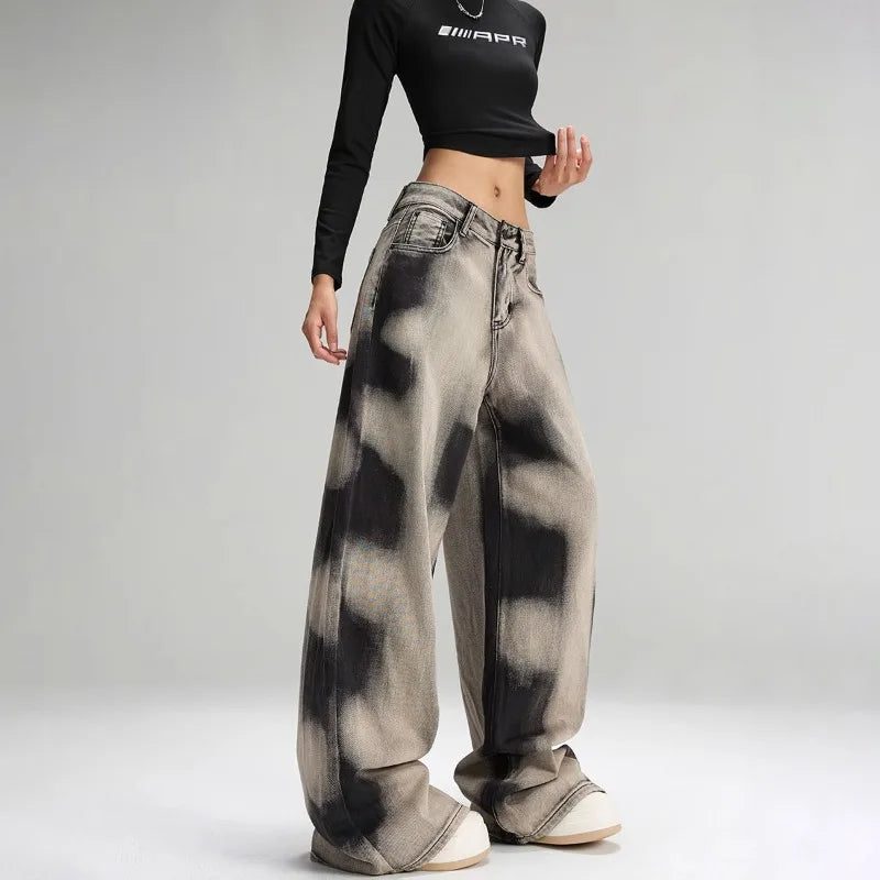 Y2K Grunge Sprayed Jeans - Image 4