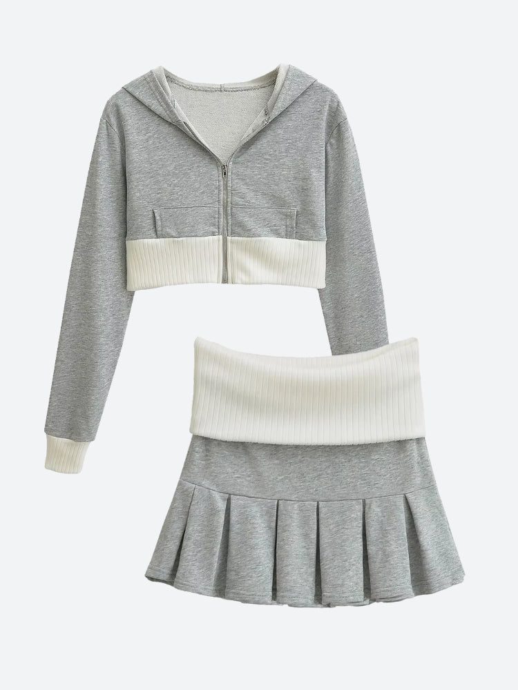 Y2K Hoodie & Mini Skirt Two Piece Set - Image 7