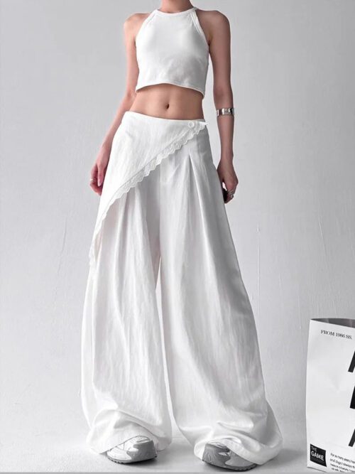 Y2K Overlay Wide Leg Pants