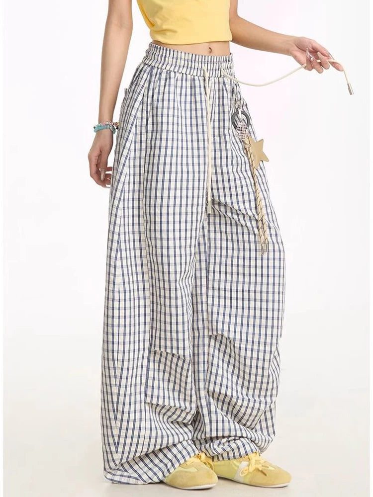 Y2K Plaid Drawstring Pants - Image 4