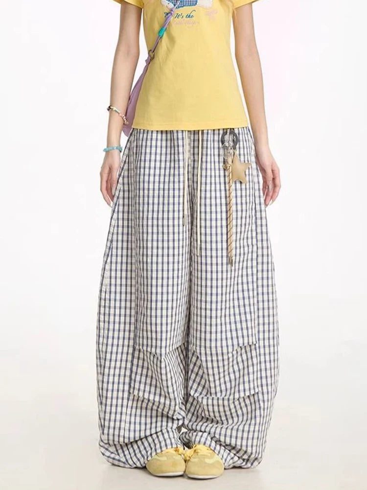 Y2K Plaid Drawstring Pants - Image 5