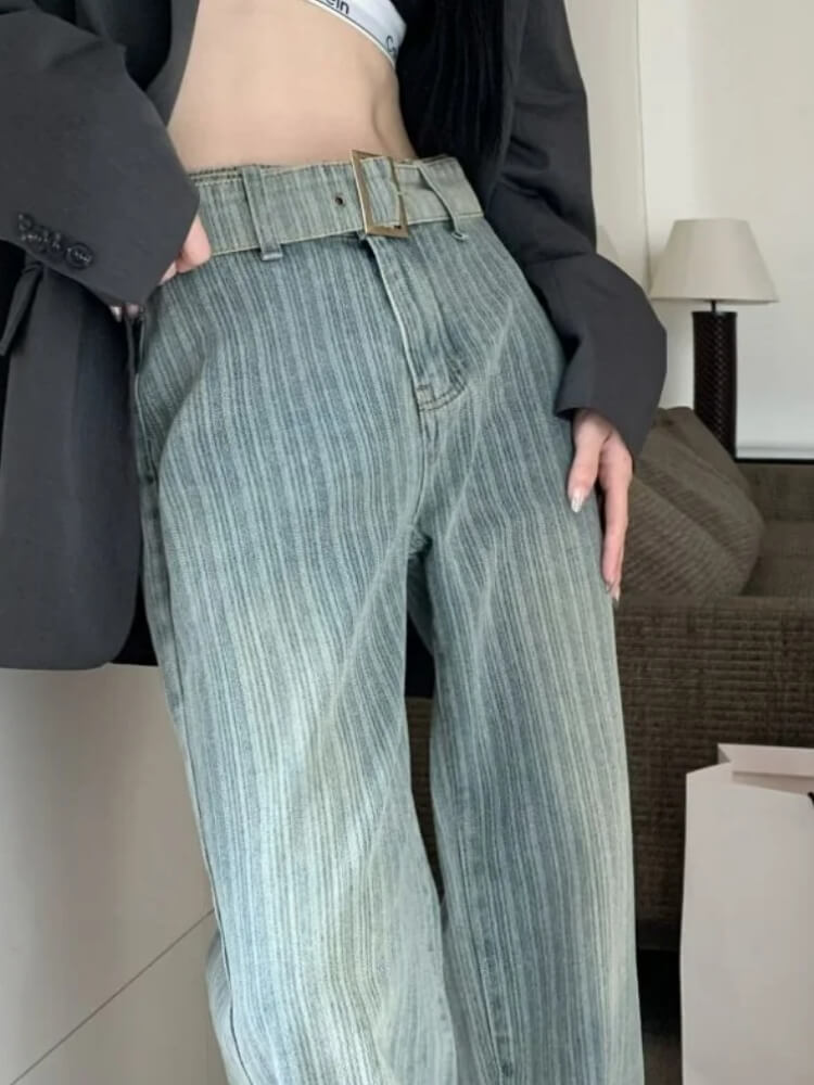 Y2K Pleated Belted Pants - Image 3