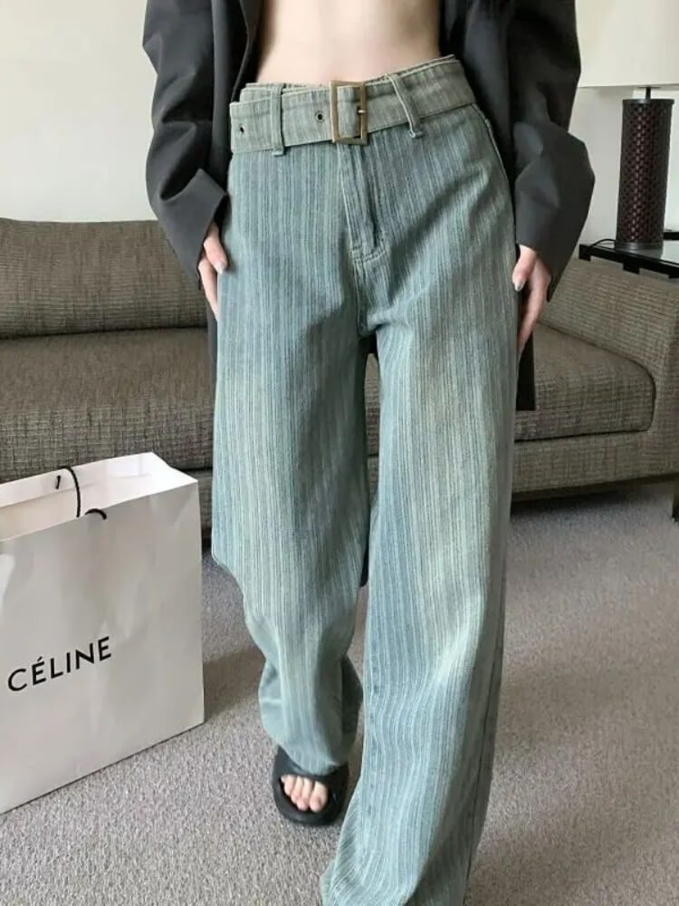 Y2K Pleated Belted Pants - Image 4