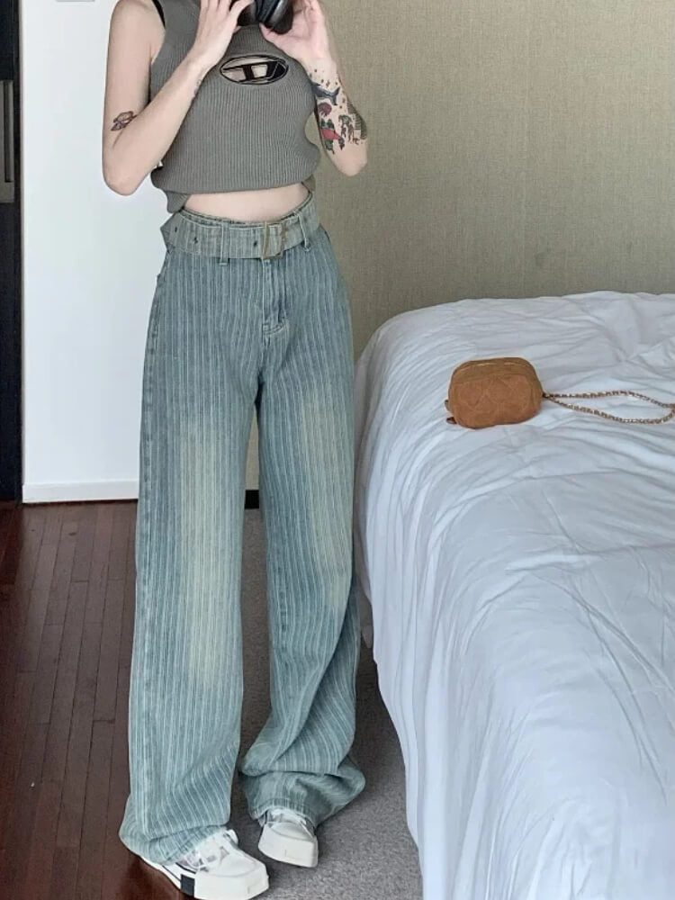 Y2K Pleated Belted Pants - Image 6