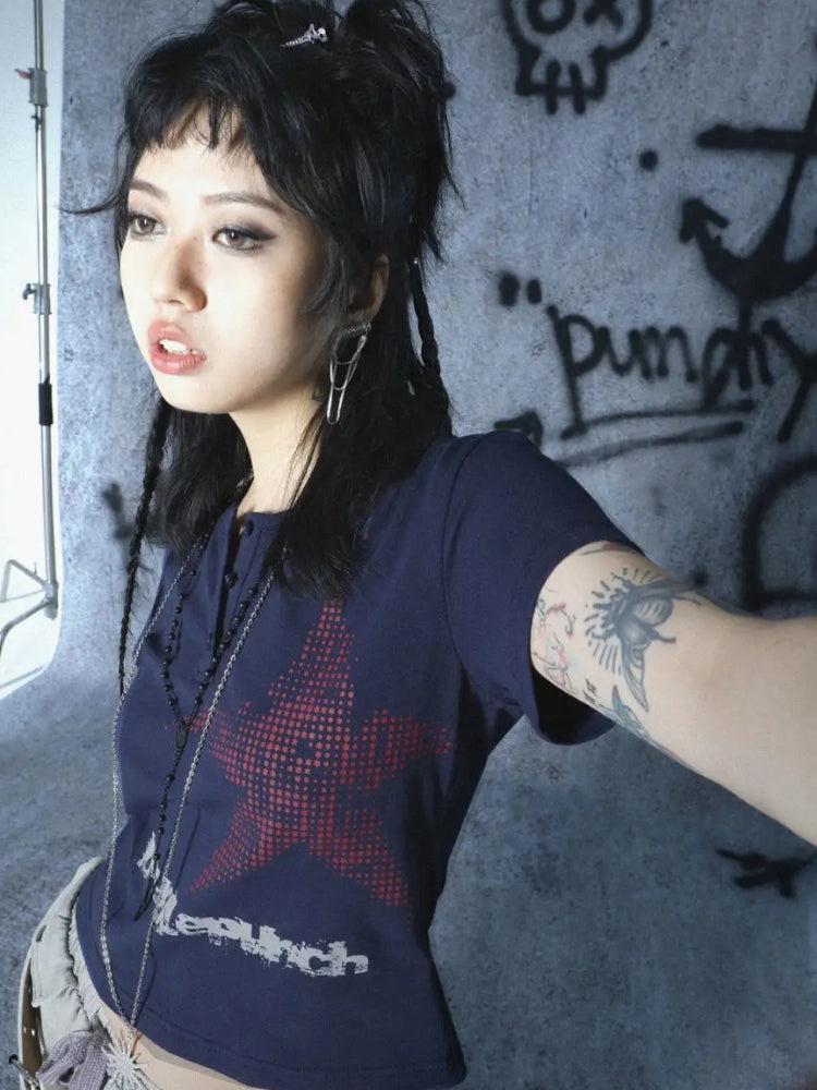 Y2K Star Button-Up Tee - Image 3