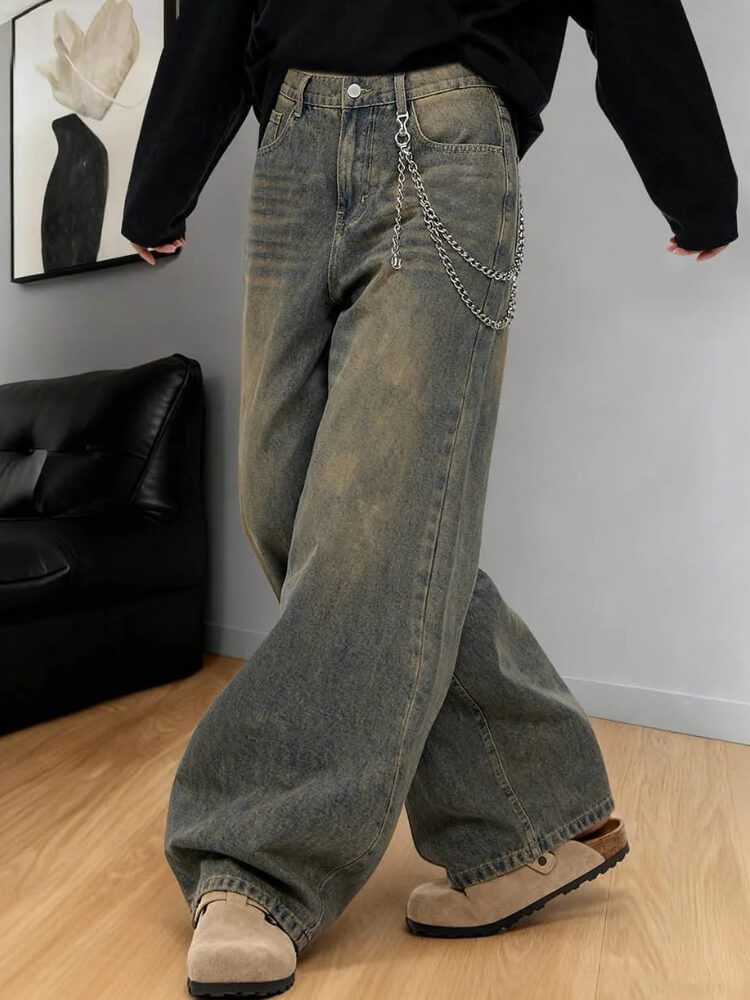 Y2K Vintage Washed Baggy Jeans - Image 4