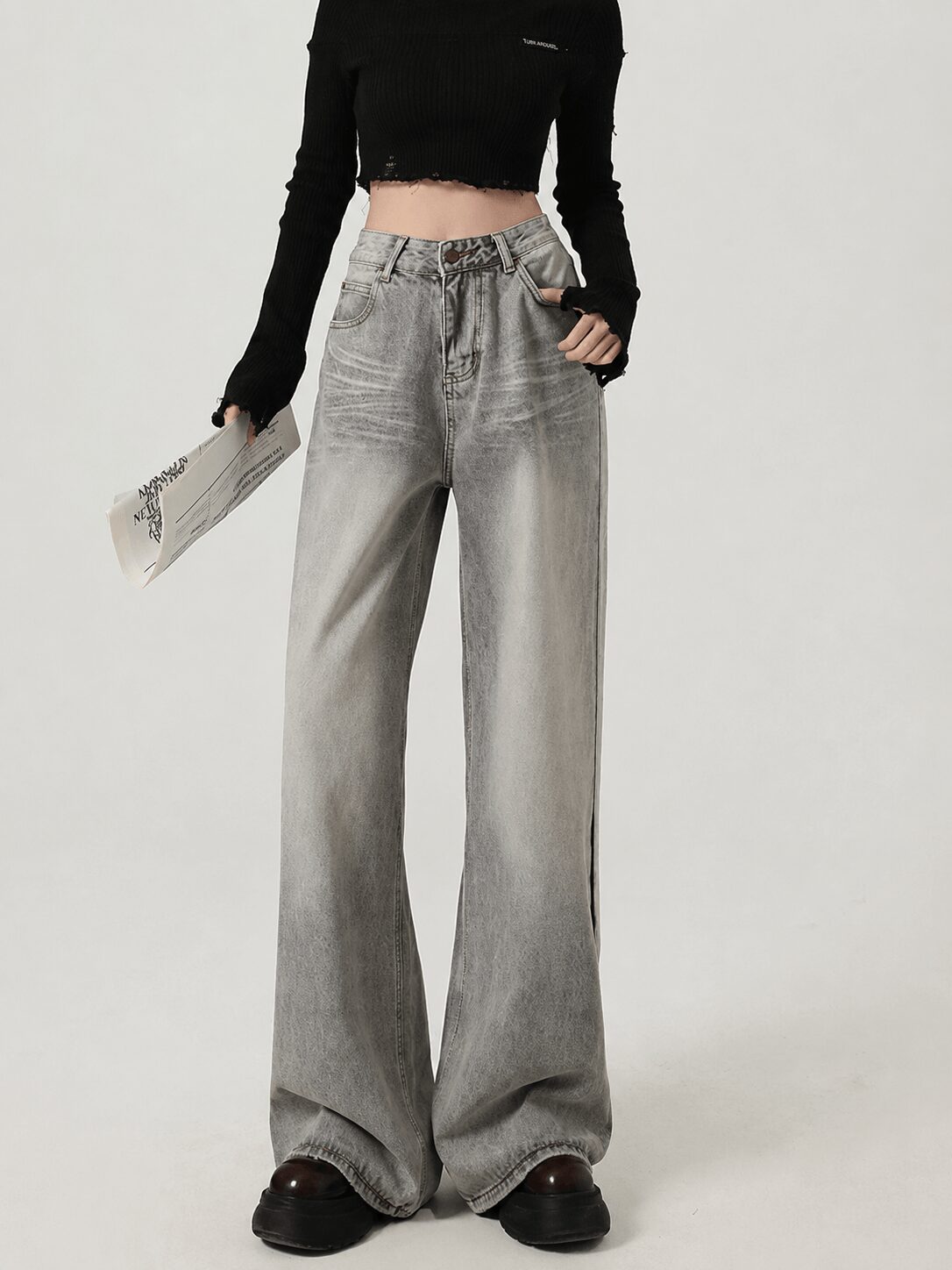Y2K Washed Wide Leg Jeans - Image 4
