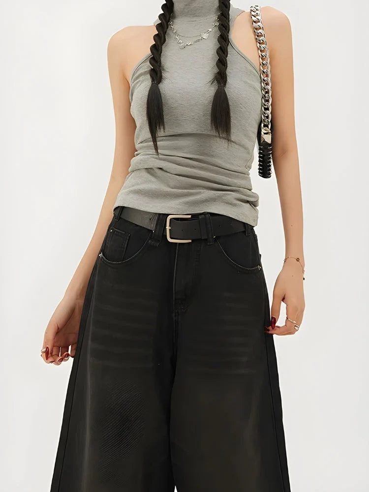 Y2K Wide Leg Denim Shorts - Image 5