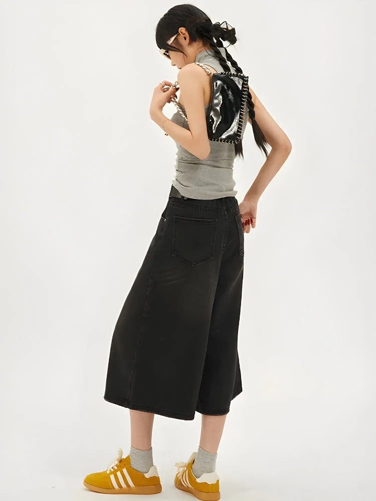 Y2K Wide Leg Denim Shorts - Image 6